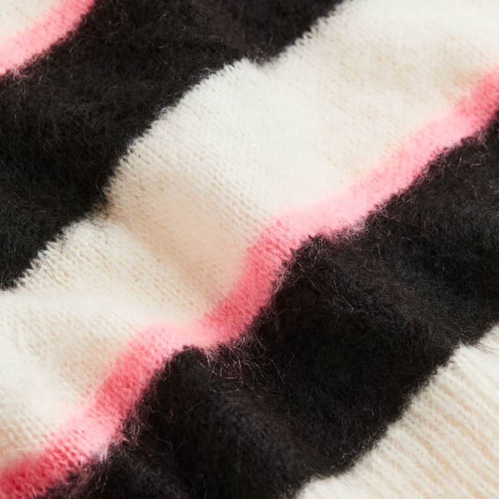 Black Pink Cream Stripe Knit Sweater - Picture 7 of 8